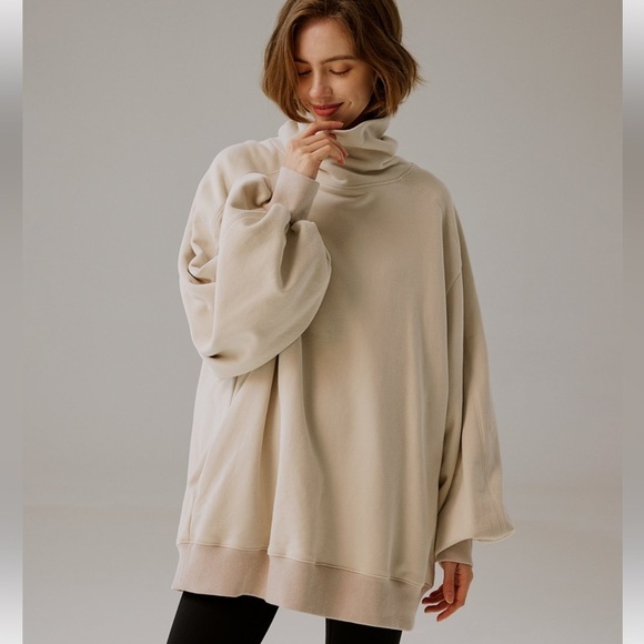 Nap Oversized Boxy Turtleneck Sweatshirt - Picture 1 of 9